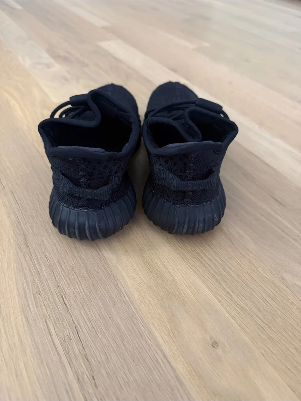 Yeezy Kids Triple Black Knit Sneakers